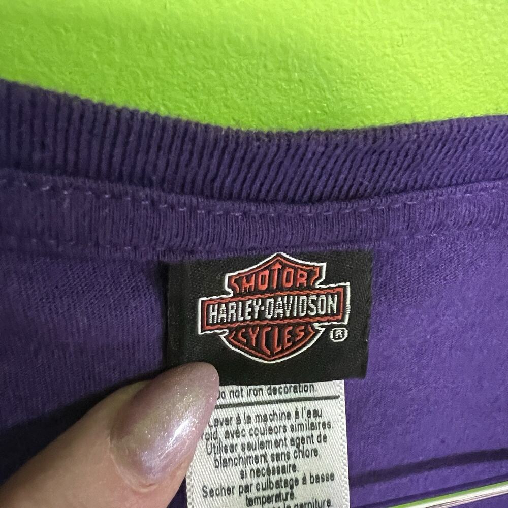 Harley Davidson Womens Large Purple Myrtle Beach Looney Tunes Tweety Tattoo Y2K - Picture 4 of 10